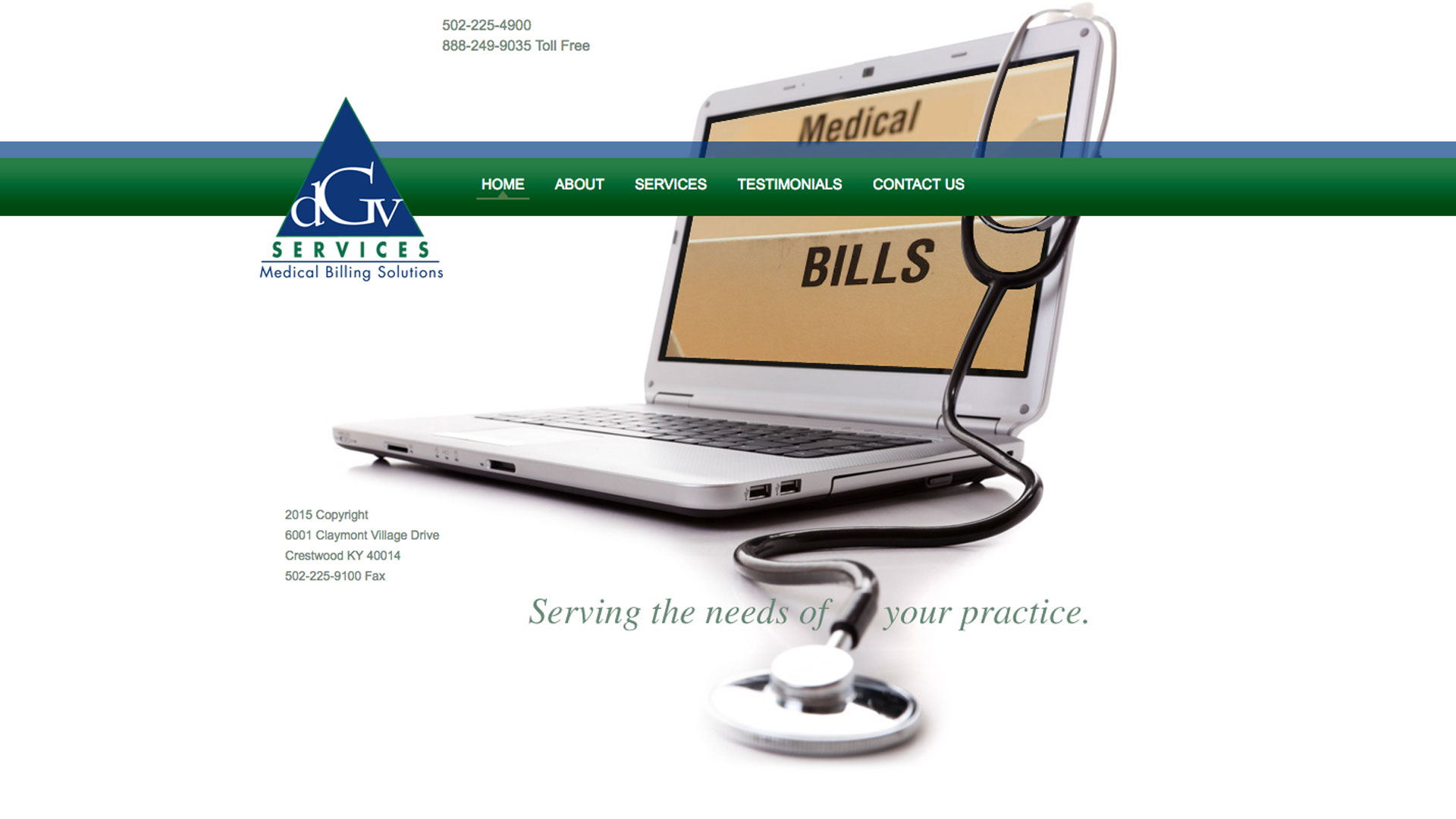 DGV Services website home page image